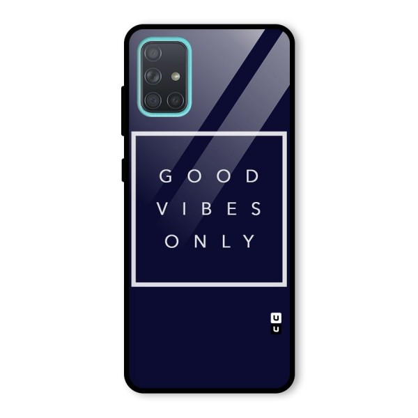 Blue White Vibes Glass Back Case for Galaxy A71