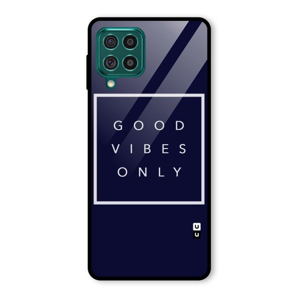 Blue White Vibes Glass Back Case for Galaxy F62