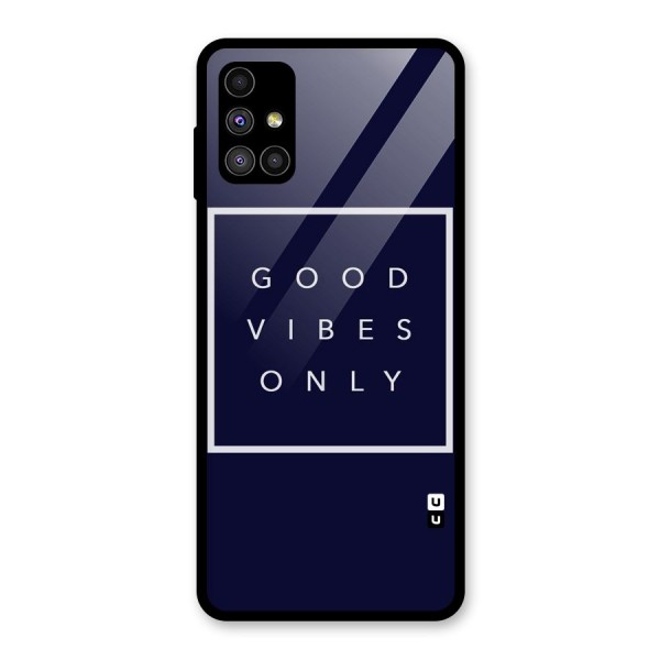 Blue White Vibes Glass Back Case for Galaxy M51