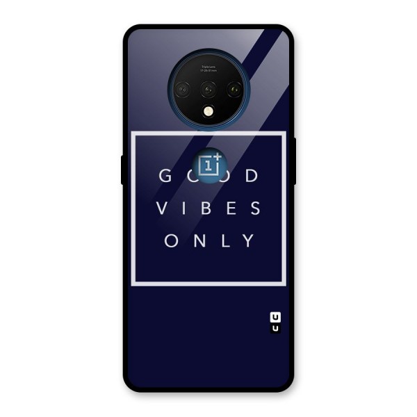 Blue White Vibes Glass Back Case for OnePlus 7T