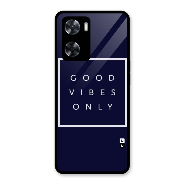 Blue White Vibes Glass Back Case for Oppo A57 2022