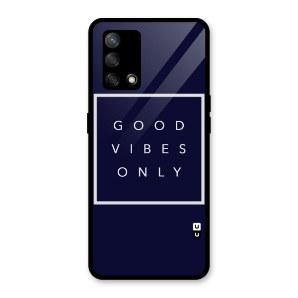 Blue White Vibes Glass Back Case for Oppo F19s