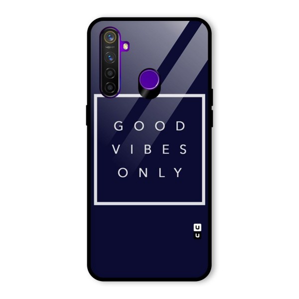 Blue White Vibes Glass Back Case for Realme 5 Pro