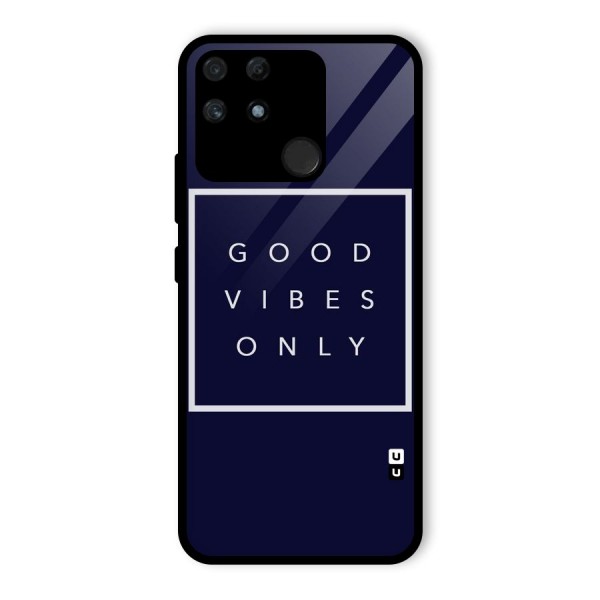 Blue White Vibes Glass Back Case for Realme Narzo 50A