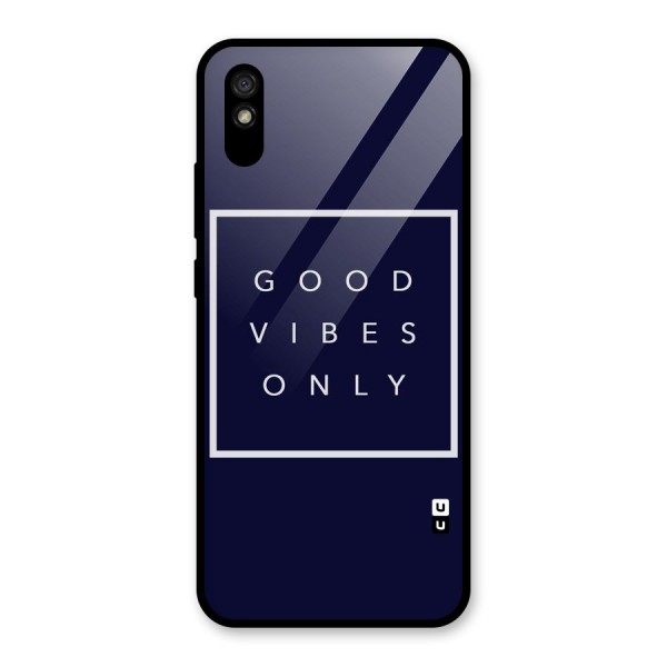 Blue White Vibes Glass Back Case for Redmi 9i