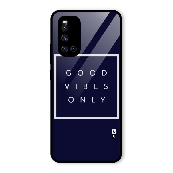 Blue White Vibes Glass Back Case for Vivo V19