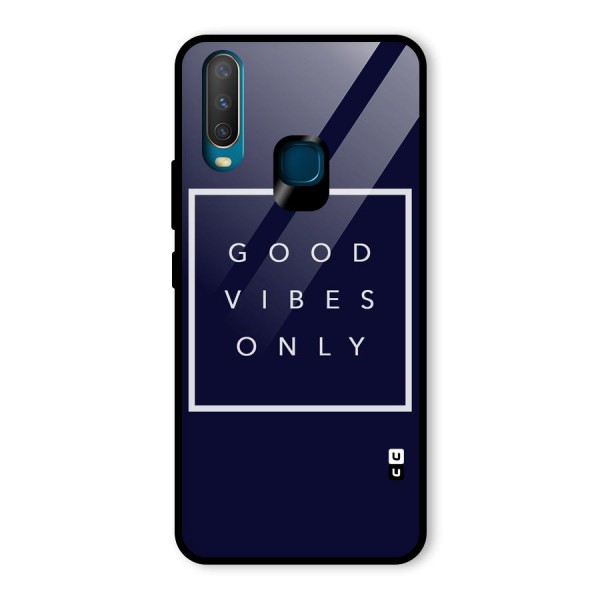 Blue White Vibes Glass Back Case for Vivo Y17