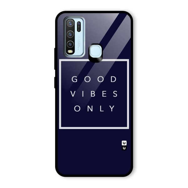 Blue White Vibes Glass Back Case for Vivo Y30