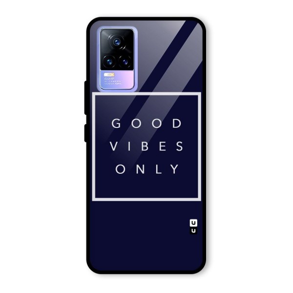Blue White Vibes Glass Back Case for Vivo Y73