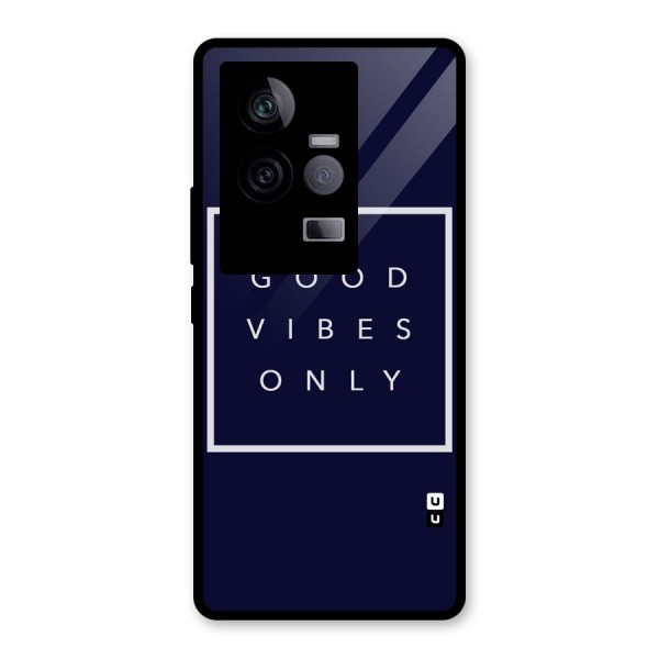 Blue White Vibes Glass Back Case for Vivo iQOO 11 5G