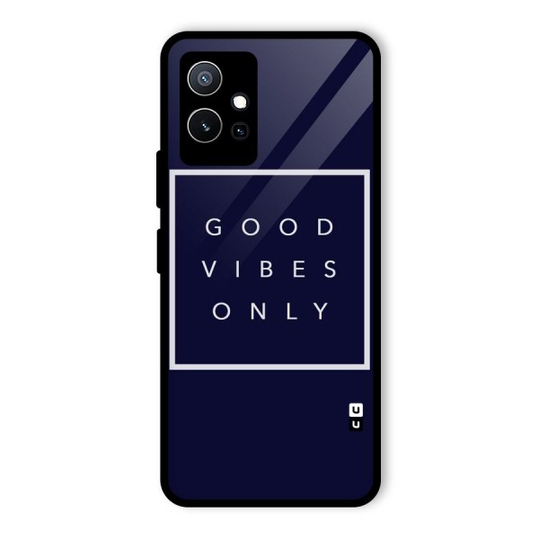 Blue White Vibes Glass Back Case for Vivo iQOO Z6