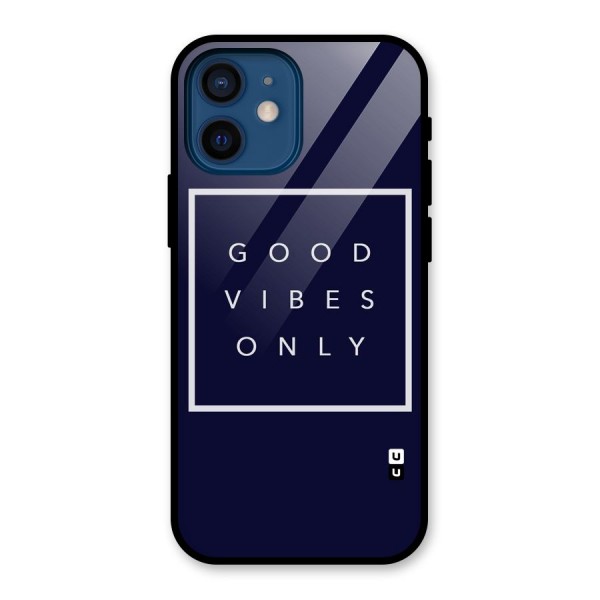 Blue White Vibes Glass Back Case for iPhone 12 Mini