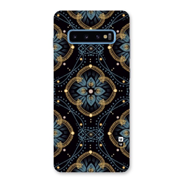 Blue With Black Flower Back Case for Galaxy S10 Plus