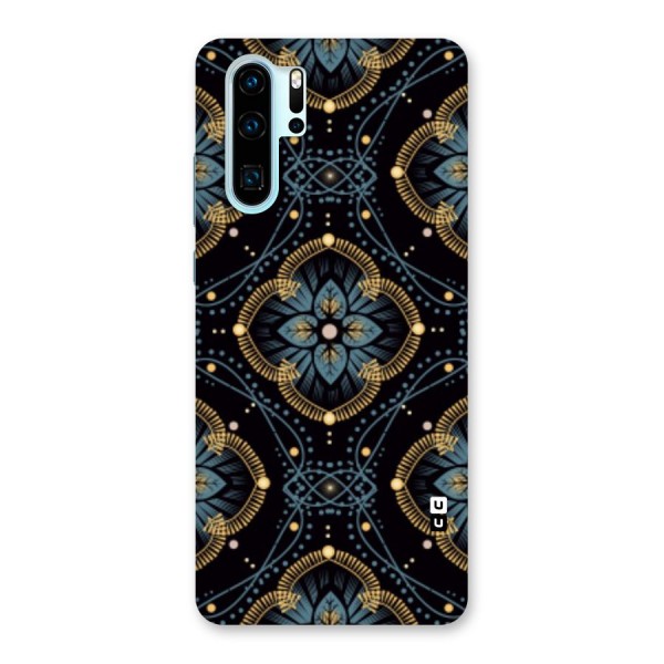 Blue With Black Flower Back Case for Huawei P30 Pro