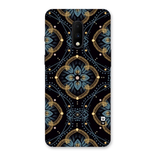 Blue With Black Flower Back Case for OnePlus 7
