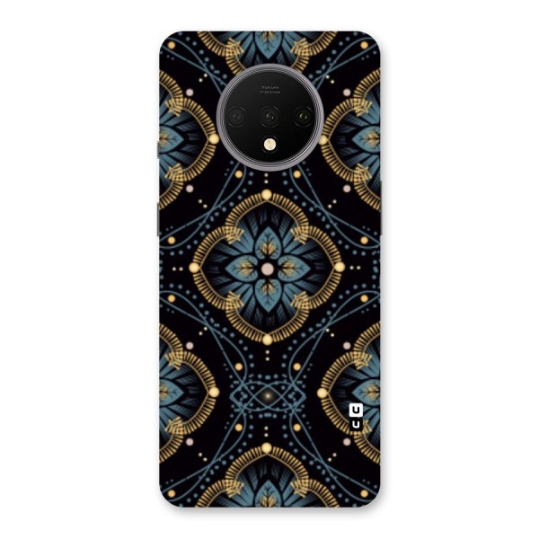 Blue With Black Flower Back Case for OnePlus 7T