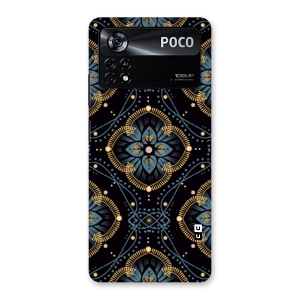 Blue With Black Flower Back Case for Poco X4 Pro 5G