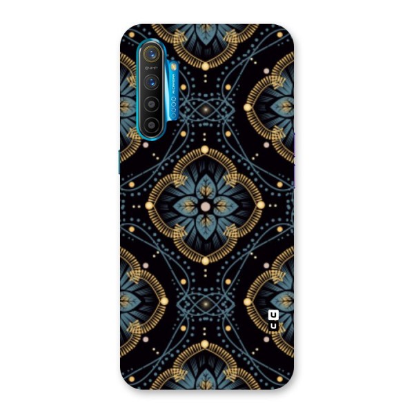 Blue With Black Flower Back Case for Realme XT