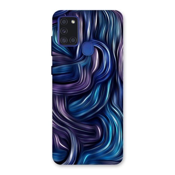 Blue and Purple Oil Paint Back Case for Galaxy A21s