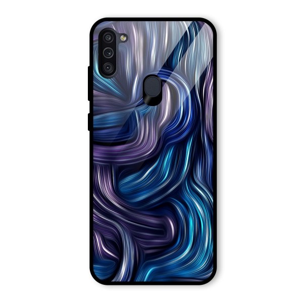 Blue and Purple Oil Paint Glass Back Case for Galaxy M11