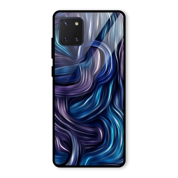 Blue and Purple Oil Paint Glass Back Case for Galaxy Note 10 Lite