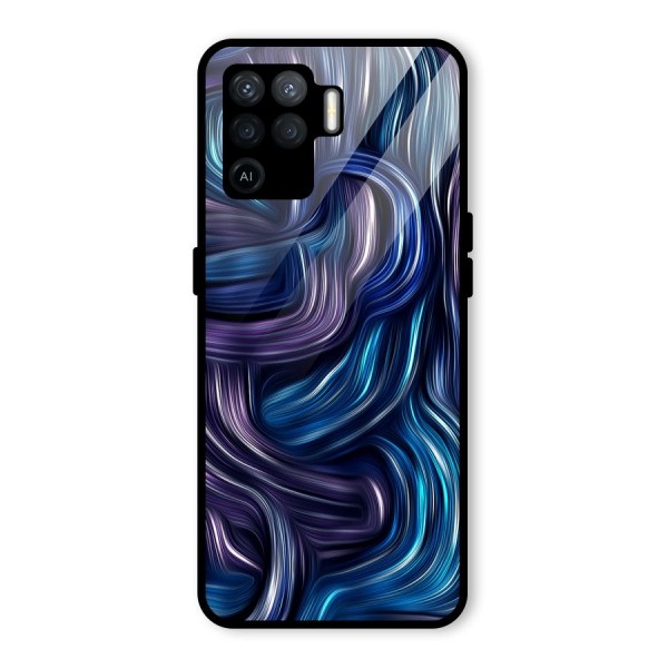 Blue and Purple Oil Paint Glass Back Case for Oppo F19 Pro