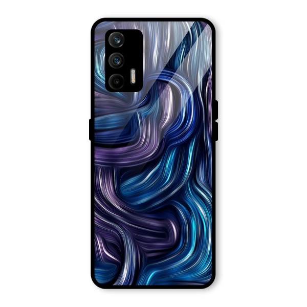 Blue and Purple Oil Paint Glass Back Case for Realme X7 Max