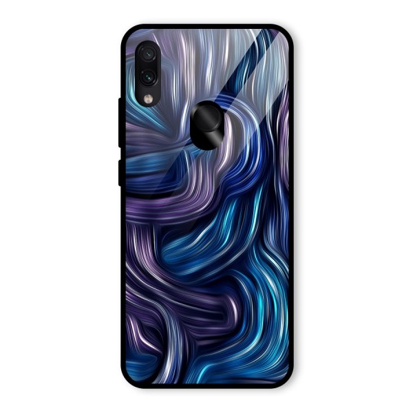 Blue and Purple Oil Paint Glass Back Case for Redmi Note 7 Pro