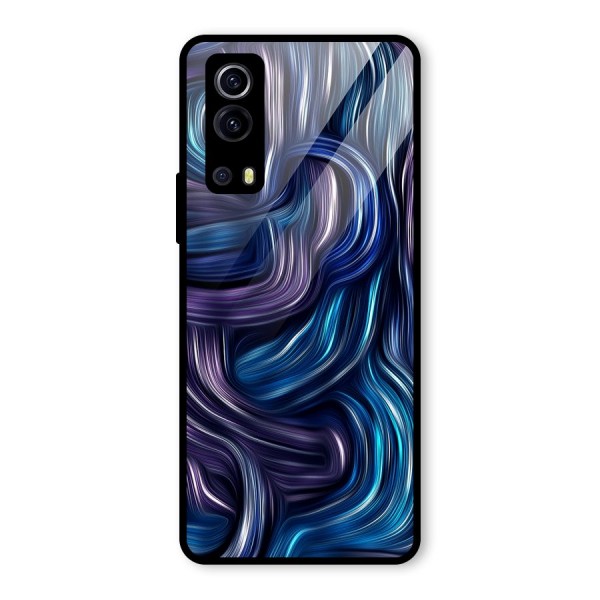 Blue and Purple Oil Paint Glass Back Case for Vivo iQOO Z3