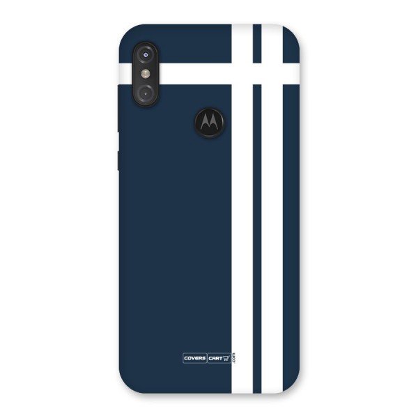 Blue and White Back Case for Motorola One Power