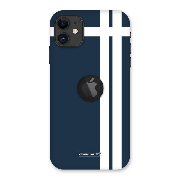 Blue and White Back Case for iPhone 11 Logo Cut