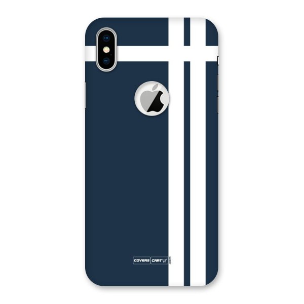 Blue and White Back Case for iPhone XS Logo Cut