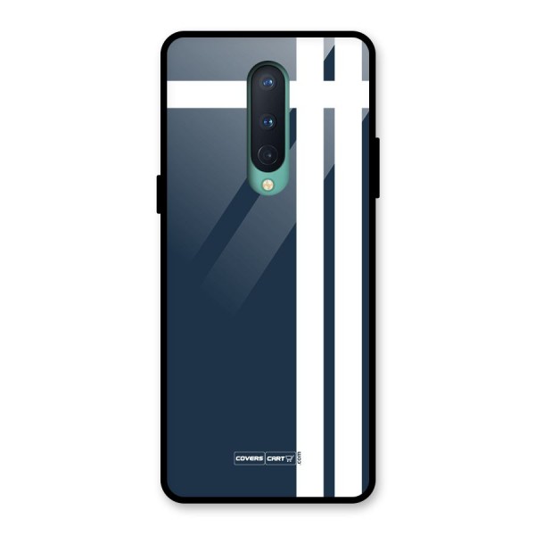 Blue and White Glass Back Case for OnePlus 8
