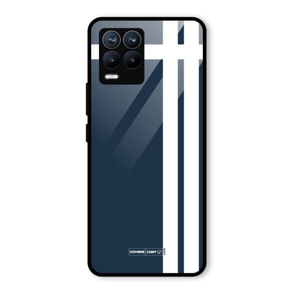 Blue and White Glass Back Case for Realme 8 Pro