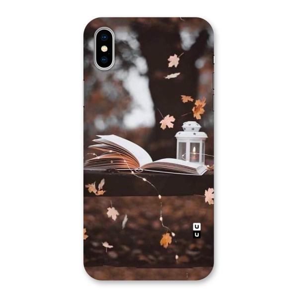 Book and Fall Leaves Back Case for iPhone XS