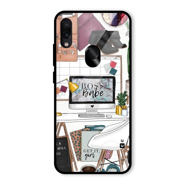 Boss Babe Glass Back Case for Redmi Note 7 Pro