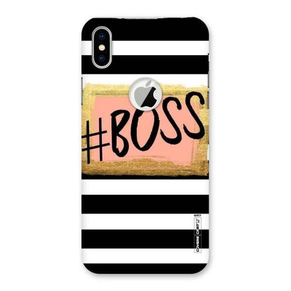 Boss Stripes Back Case for iPhone X Logo Cut