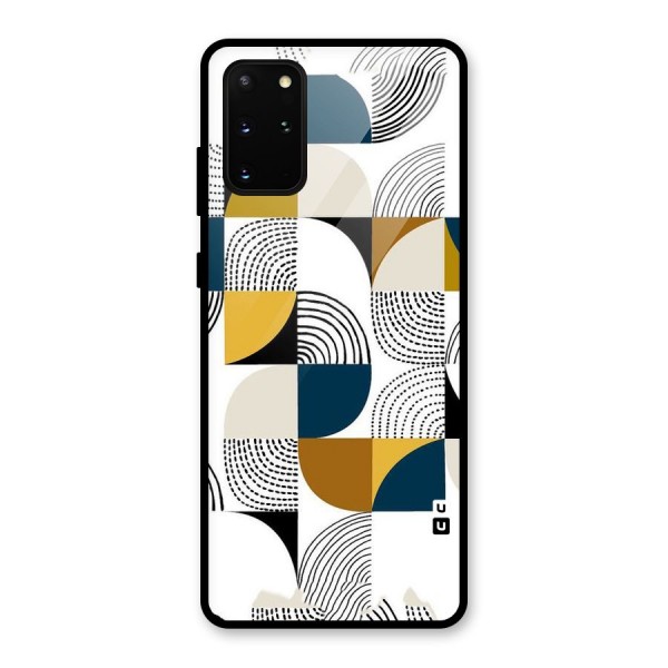 Boxes Pattern Glass Back Case for Galaxy S20 Plus