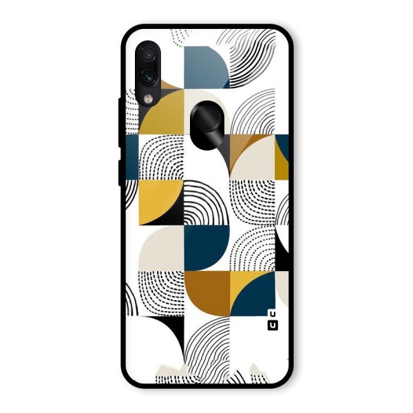 Boxes Pattern Glass Back Case for Redmi Note 7