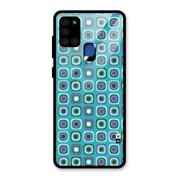 Boxes Tiny Pattern Glass Back Case for Galaxy A21s