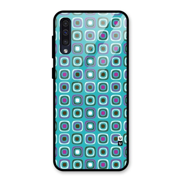 Boxes Tiny Pattern Glass Back Case for Galaxy A50