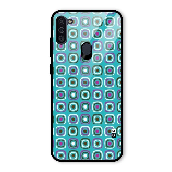Boxes Tiny Pattern Glass Back Case for Galaxy M11