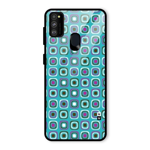 Boxes Tiny Pattern Glass Back Case for Galaxy M21