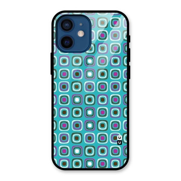 Boxes Tiny Pattern Glass Back Case for iPhone 12 Mini