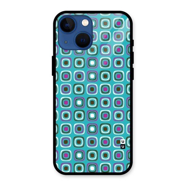 Boxes Tiny Pattern Glass Back Case for iPhone 13 Mini