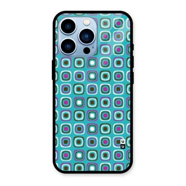 Boxes Tiny Pattern Glass Back Case for iPhone 13 Pro