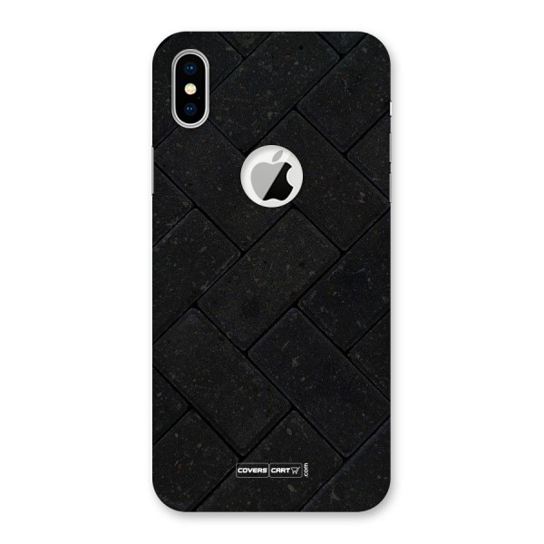 Bricks Pattern Back Case for iPhone X Logo Cut
