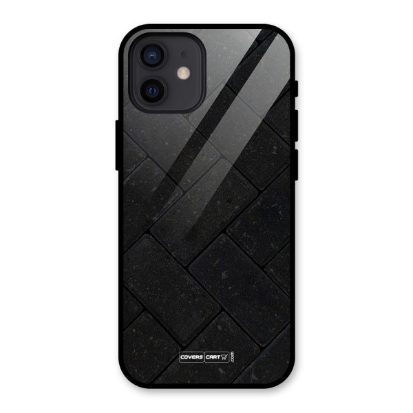 Bricks Pattern Glass Back Case for iPhone 12