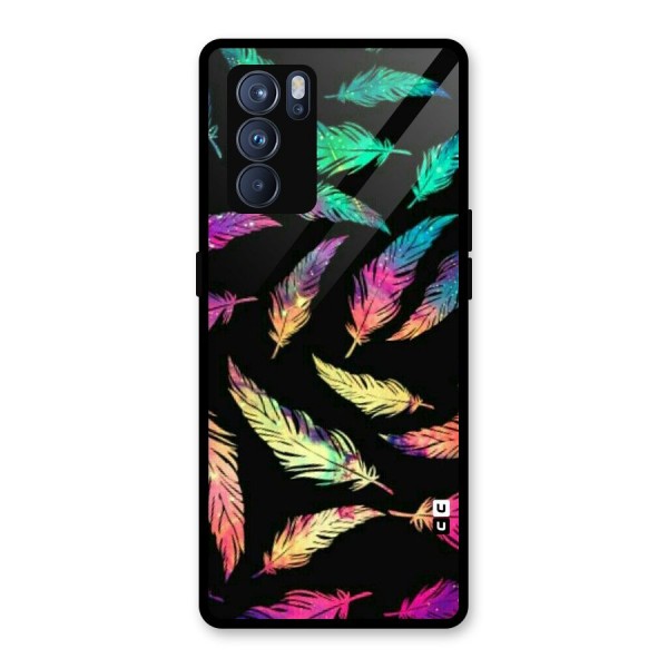 Bright Feathers Glass Back Case for Oppo Reno6 Pro 5G