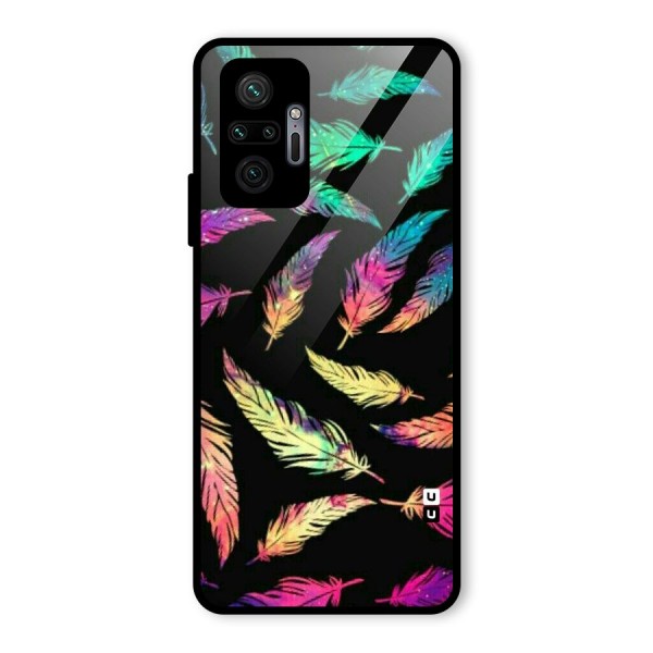 Bright Feathers Glass Back Case for Redmi Note 10 Pro